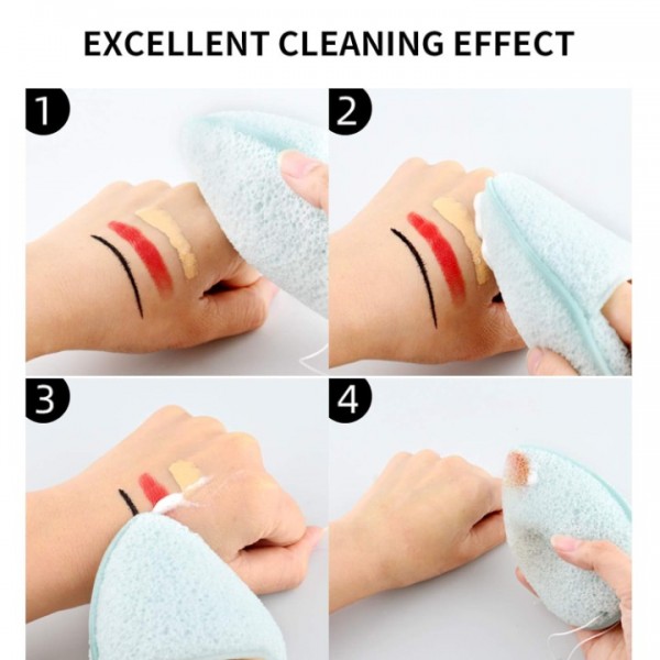 YISHUN 2 PCS Konjac Facial Sponge, Deep Pore Cleansing And Exfoliating Blackheads, Daily Facial Cleansing, Makeup Remover, Glove Bath Sponge, Suitable For All Skin Types, Reusable