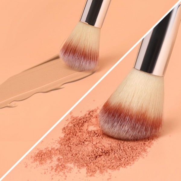 YISHUN Dual-ended Foundation Brush and Concealer Brush,Face Kabuki Makeup Brush for Liquid/Cream/Loose/Concealer/Mineral Powder