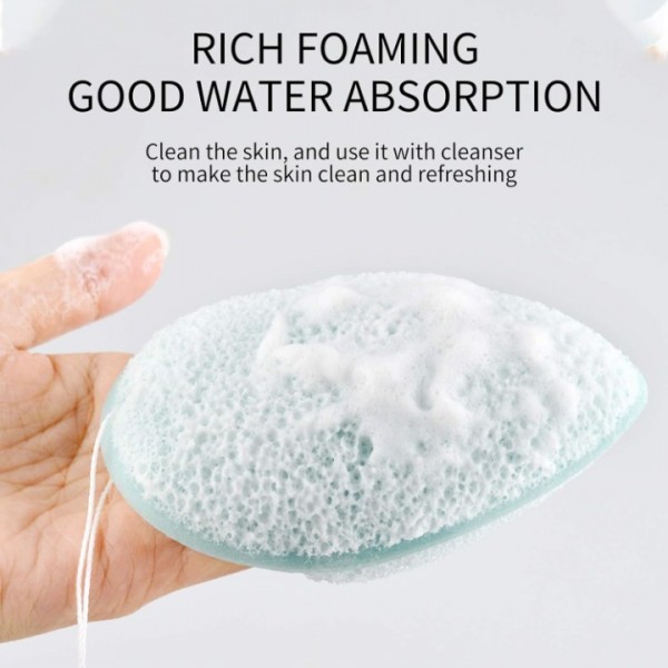 YISHUN 2 PCS Konjac Facial Sponge, Deep Pore Cleansing And Exfoliating Blackheads, Daily Facial Cleansing, Makeup Remover, Glove Bath Sponge, Suitable For All Skin Types, Reusable