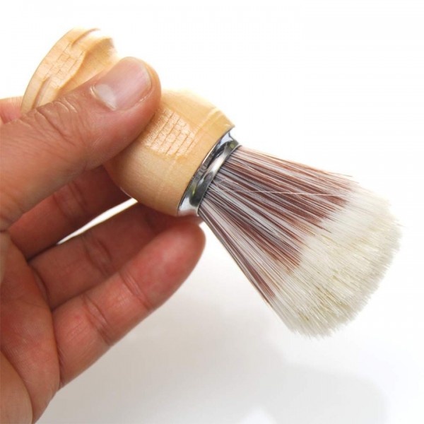 YISHUN Men's Shaving Brush with Wooden Handle Pure Big Nylon Hair Soft Face Cleaning Makeup Facial Razor Brush Shave Tools